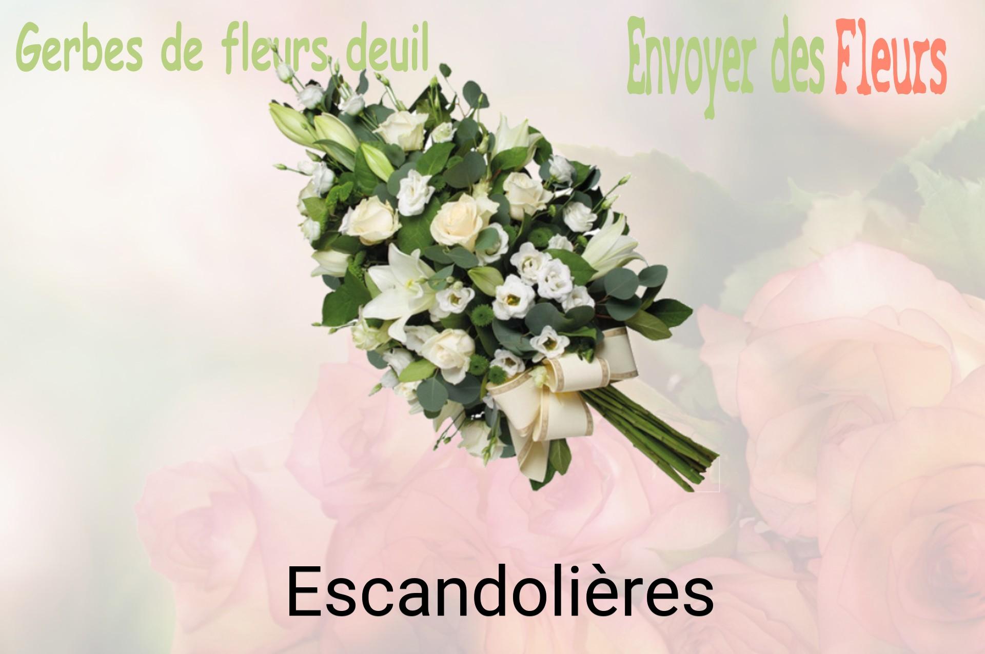 Gerbe de fleurs de deuil livrée à Escandolières